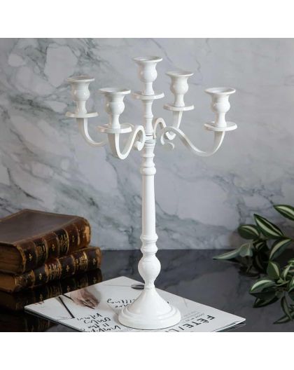Candlestick white, 5 candles