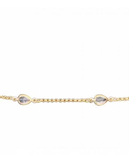 Eyewear chain "Tears" in golden color with zircons
