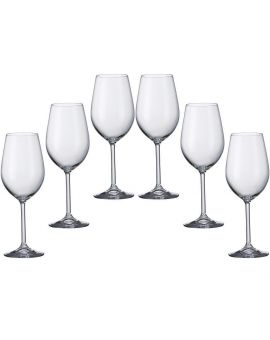 6 bohemia crystal glasses for Red wine "Colibri" 450 ml