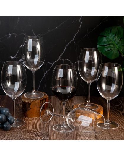 6 bohemia crystal red wine glasses "Colibri"