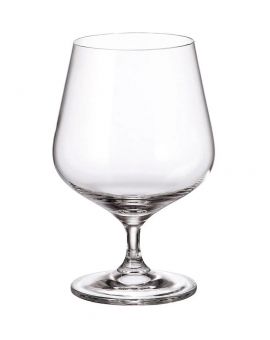 6 Bohemia Crystal Cognac glasses "Strix"