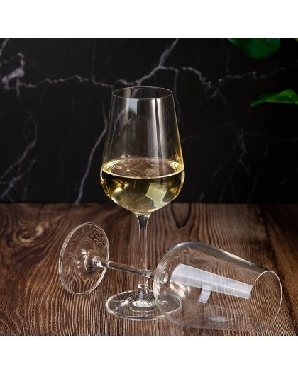 6 bohemia crystal white wine glasses "Strix" 360ml