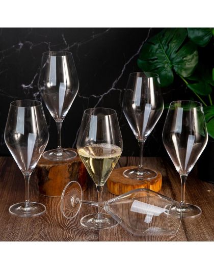 6 bohemia crystal white wine glasses "Gavia" 470ml