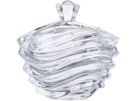 Bohemia Crystal Bowl "Wave" with Lid 22cm