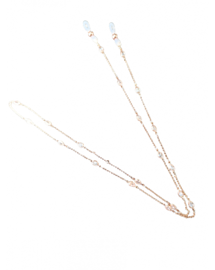 Shaheen Eyewear chain "Tears1" in golden color with zircons