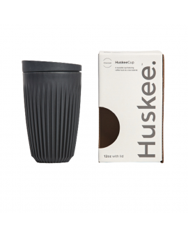 Huskee Cup Range 12oz Cup & Lid Charcoal