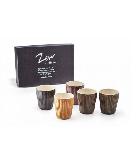 Japanese set of 5 Zen 2 cups