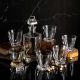 6 Bohemia crystal glasses and carafe for whiskey "Quadro"