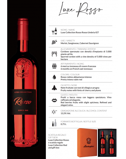 Lamborghini wine Luxe ROSSO