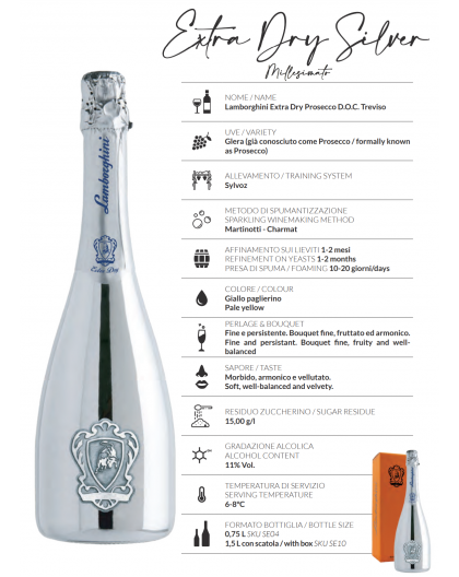 Lamborghini sparkling wine Prosecco  D.O.C Platinum