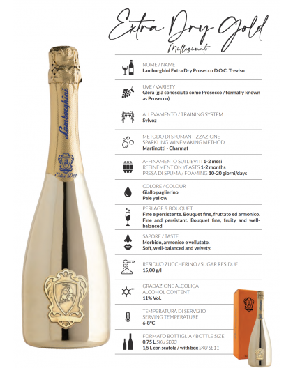 Lamborghini: Prosecco  D.O.C Gold MAGNUM