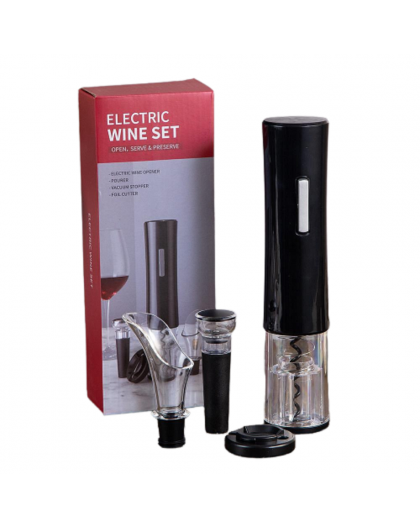 Wine set with electric corkscrew