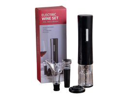 Wine set with electric corkscrew