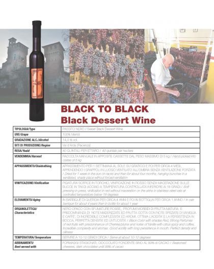 PASSITO NERO / Sweet Black Dessert Wine - Villa OPPI 1524
