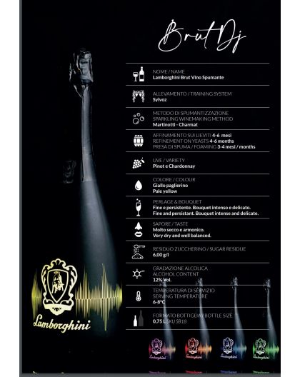 Lamborghini sparkling wine DJ LUMINOUS Brut