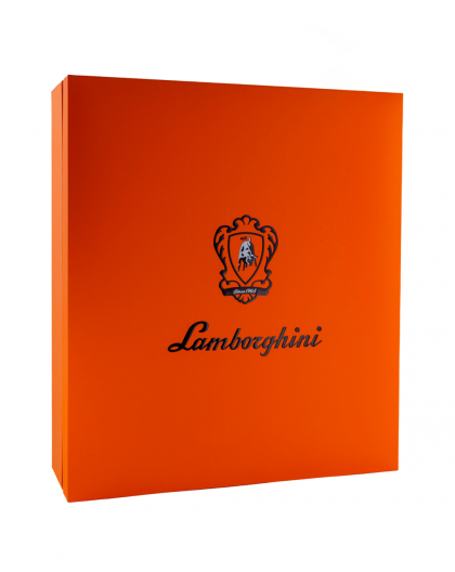Lamborghini wine gift box with 2 crystal glasses