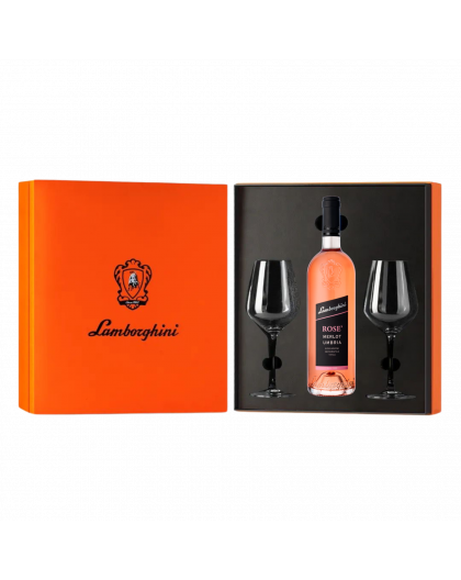 Lamborghini wine gift box with 2 crystal glasses