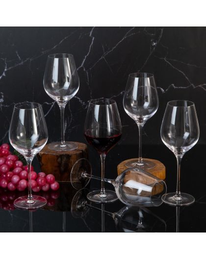6 Bohemia Crystal  Red wine glasses "Avila"