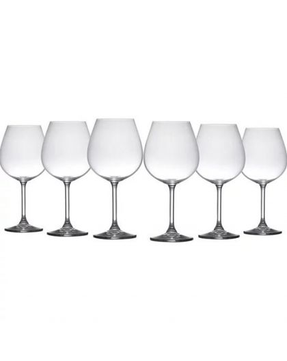6 bohemia crystal red wine glasses "Colibri" 650ml
