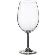 6 bohemia crystal red wine glasses "Cristallin" 590ml