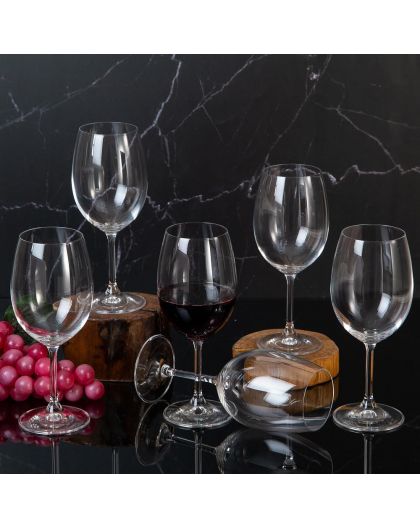 6 bohemia crystal red wine glasses "Cristallin" 450ml