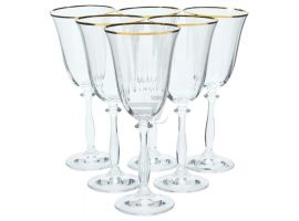 6 bohemia crystal red wine glasses "Angela" 350 ml