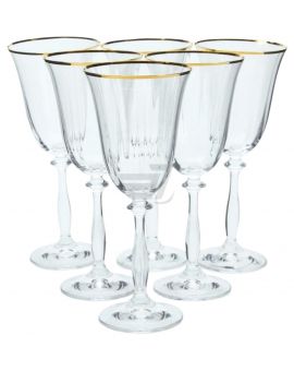 6 bohemia crystal white wine glasses "Angela" 250ml