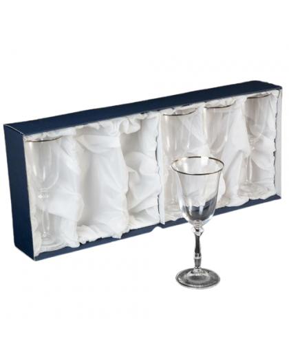 6 bohemia crystal white wine glasses "Angela" 250ml