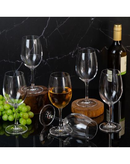 6 bohemia crystal white wine glasses "Cristallin" 350 ml