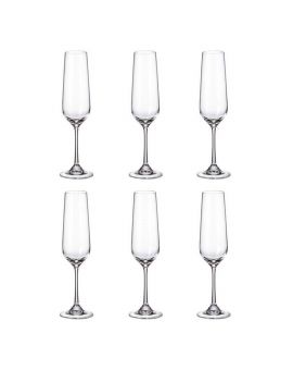 6 Bohemia crystal champagne / sparkling glasses "Strix"