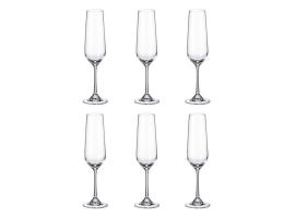 6 Bohemia crystal champagne / sparkling glasses "Strix"