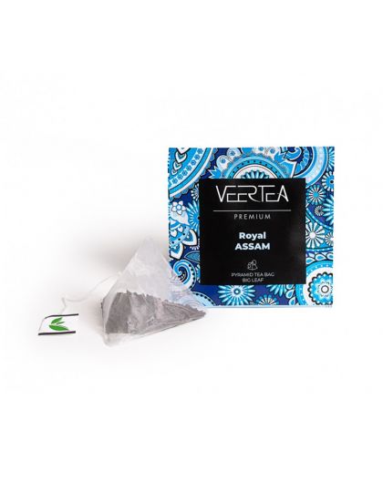 VEERTEA Pyramid Assam Black Tea, 40 Tea bags