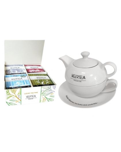 Teapot, Tea cup, Saucer Set &  40 Mix best Veertea teas