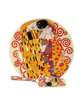 Porcelain Cake plate with spatula "the Kiss" 26.5cm