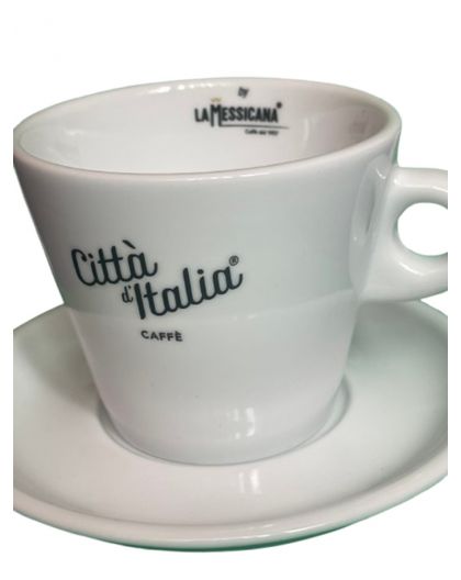 6 Latte white cups Citta d'Italia