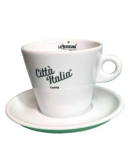 6 Latte white cups Citta d'Italia