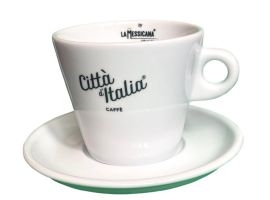 6 Latte white cups Citta d'Italia