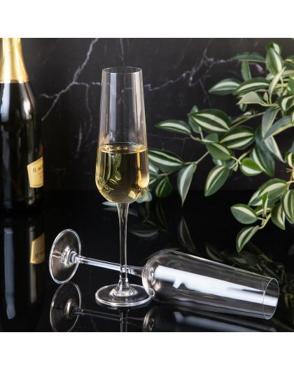6 Bohemia crystal champagne / sparkling glasses "Ardea"