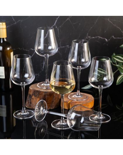 6 bohemia crystal white wine glasses "Ardea" 330ml