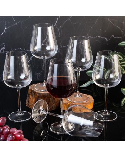 6 bohemia crystal red wine glasses "Ardea" 540ml
