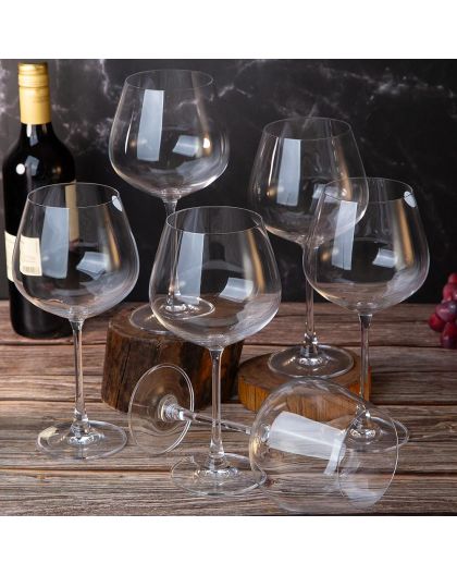 6 bohemia crystal red wine glasses "Columba" 640ml