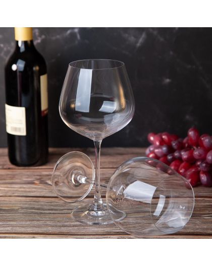 6 bohemia crystal red wine glasses "Columba" 640ml