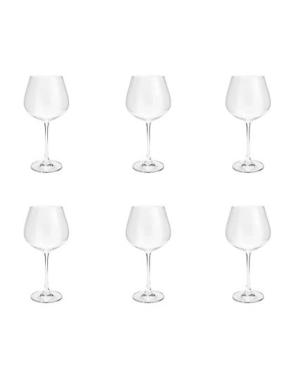 6 bohemia crystal red wine glasses "Columba" 640ml
