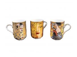 Set of 3 cups "The Kiss", Gustav Klimt