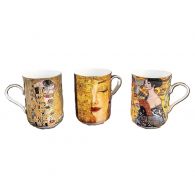 Set of 3 cups "The Kiss", Gustav Klimt