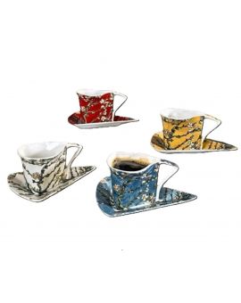 Set of 4 cups with saucers 90ml