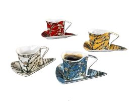 Set of 4 cups with saucers 90ml