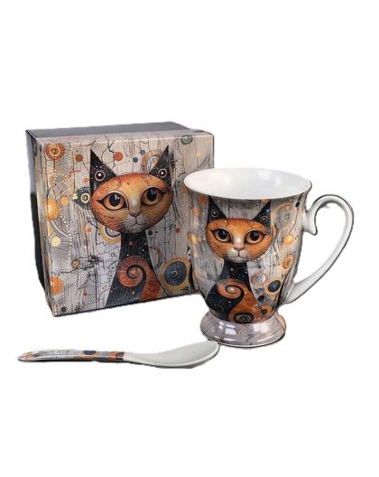 Cup for tea "Cats, Gustav Klimt" 280 ml