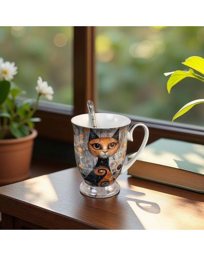 Cup for tea "Cats, Gustav Klimt" 280 ml