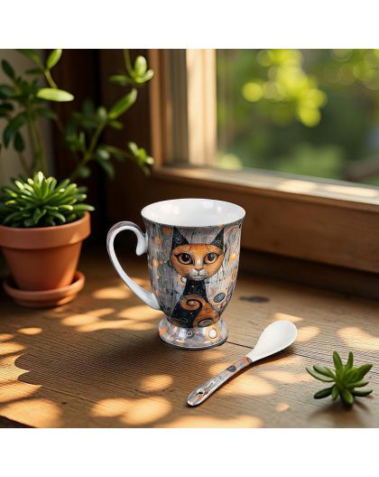 Cup for tea "Cats, Gustav Klimt" 280 ml